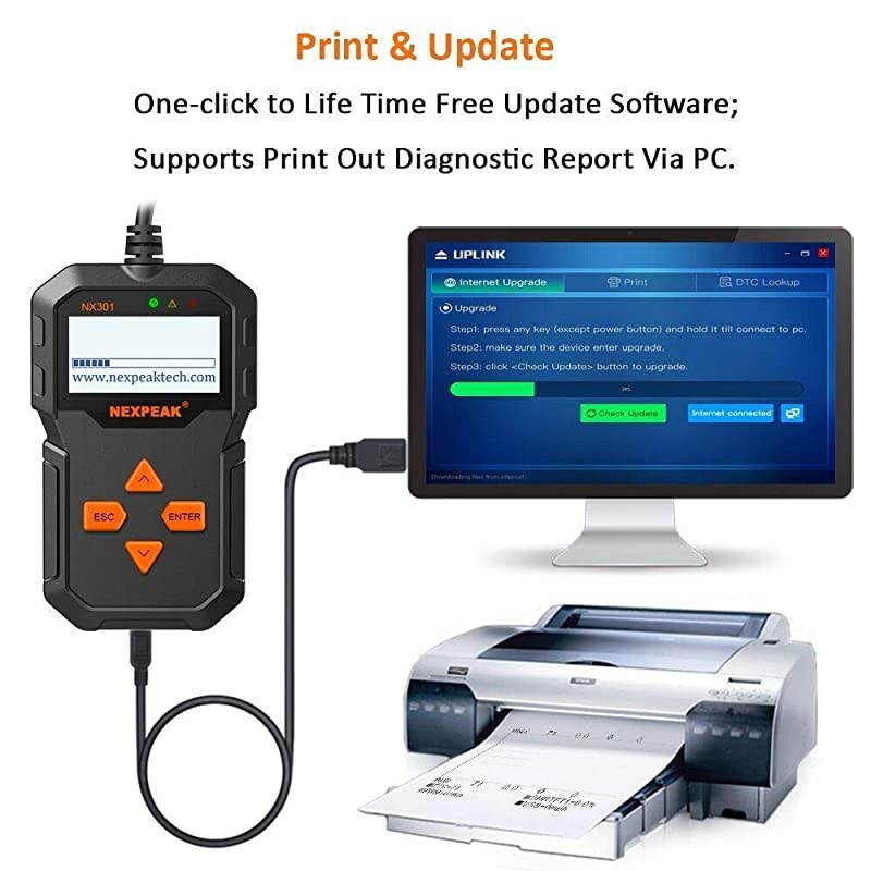 Obd2 Scanner NX301 Code Reader Portable Car Diagnostic Scanner Engine False Code Scan Tool for Most Vehicles Since 1996
