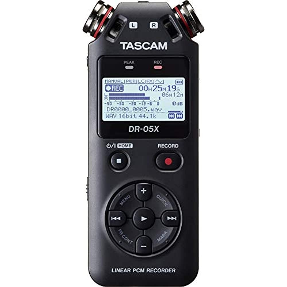 Tascam DR-05X Stereo Handheld Digital Audio Recorder with USB Audio Interface + XPIX Microphone + Basic Accessories Bundle