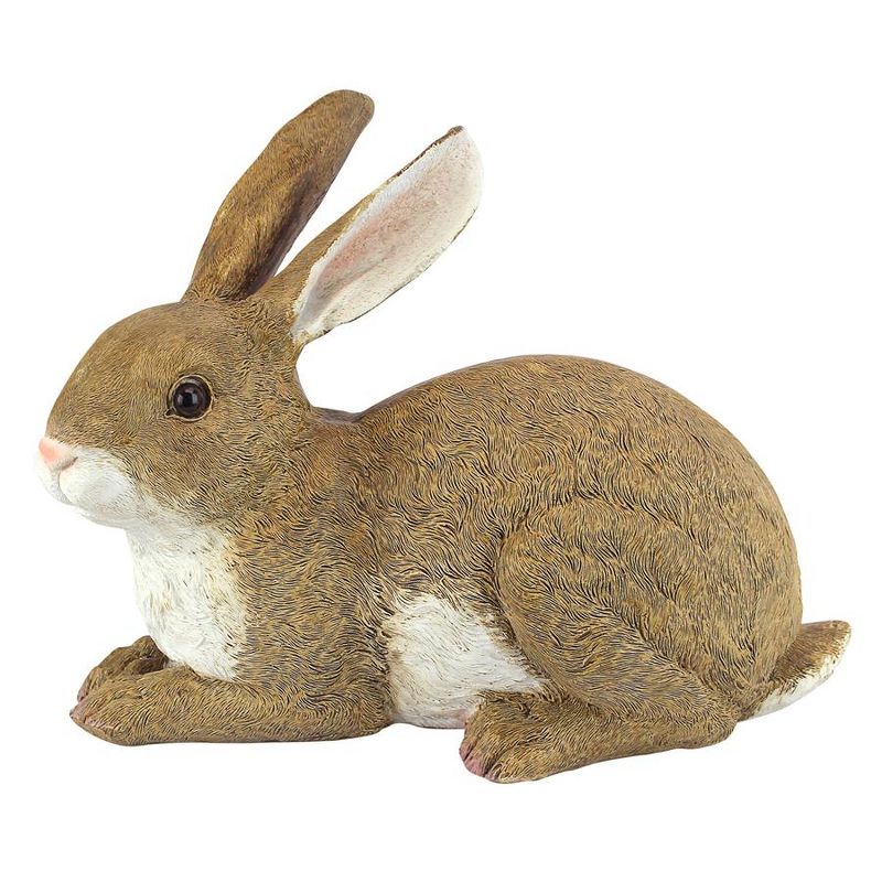 Design Toscano Bashful, The Bunny, Lying Down Garden Rabbit Statue - Brown