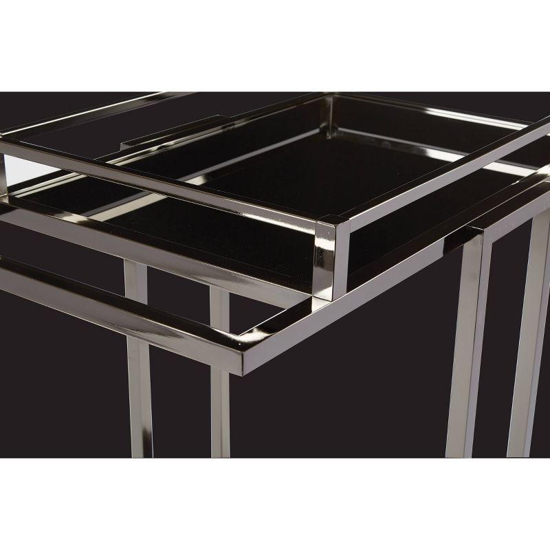 Flash Furniture Castleberry Rustic Wood Grain and Iron Kitchen Serving and Bar Cart