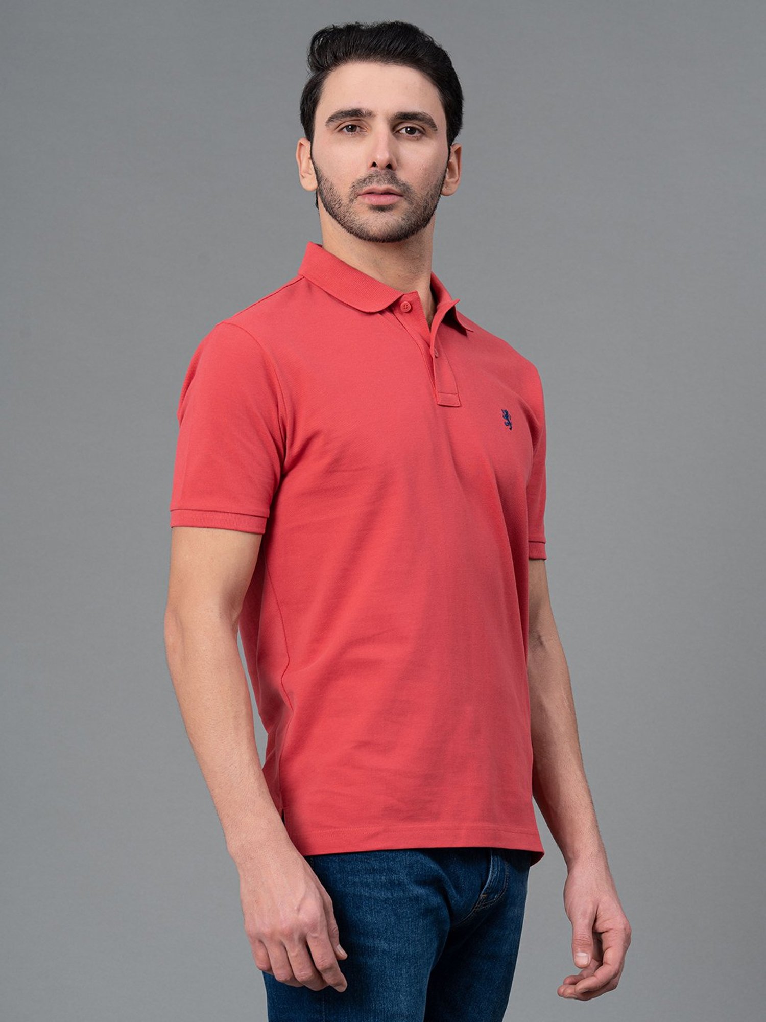 Red Tape Bright Pink Regular Fit Cotton Polo T-Shirt