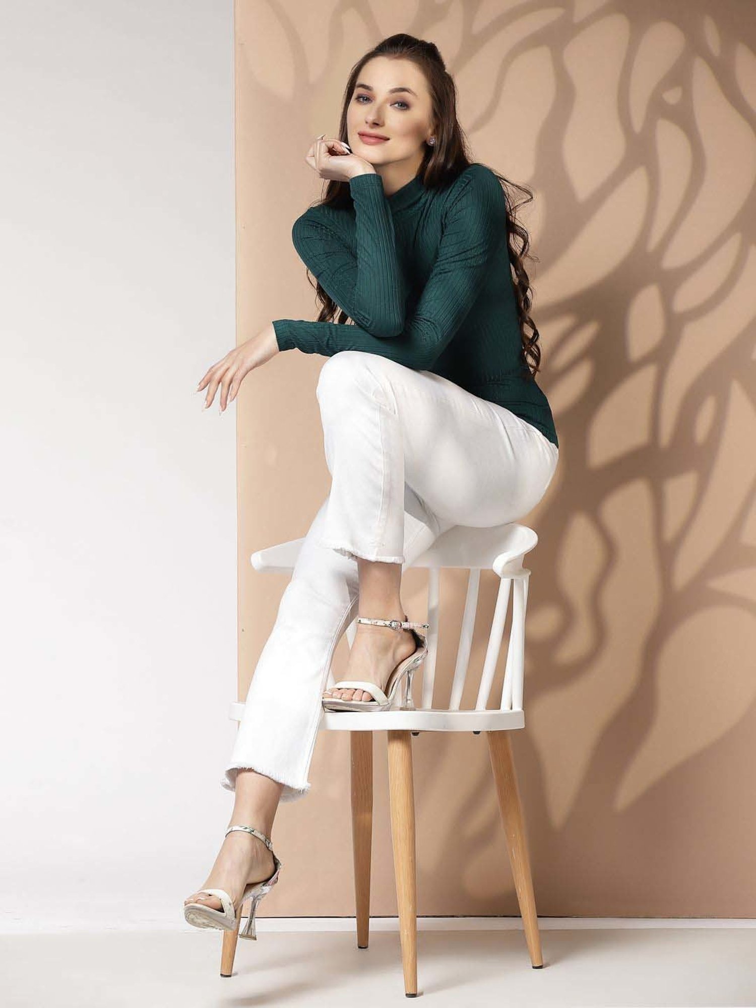 KASSUALLY Green Striped Top