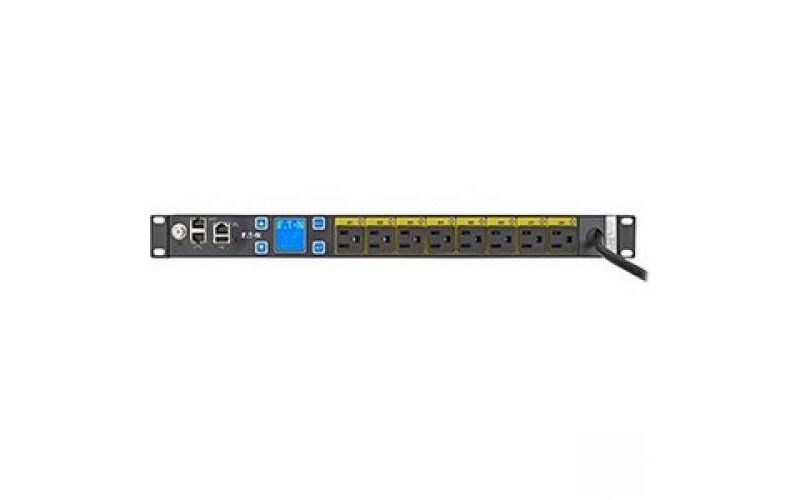 Eaton ePDU Managed 8-Outlet PDU - Managed - NEMA 5-15P - 8 x NEMA 5-15R - 120 V AC - 1440 W - Network (RJ-45) - 1U - Horizontal - Rack Mount