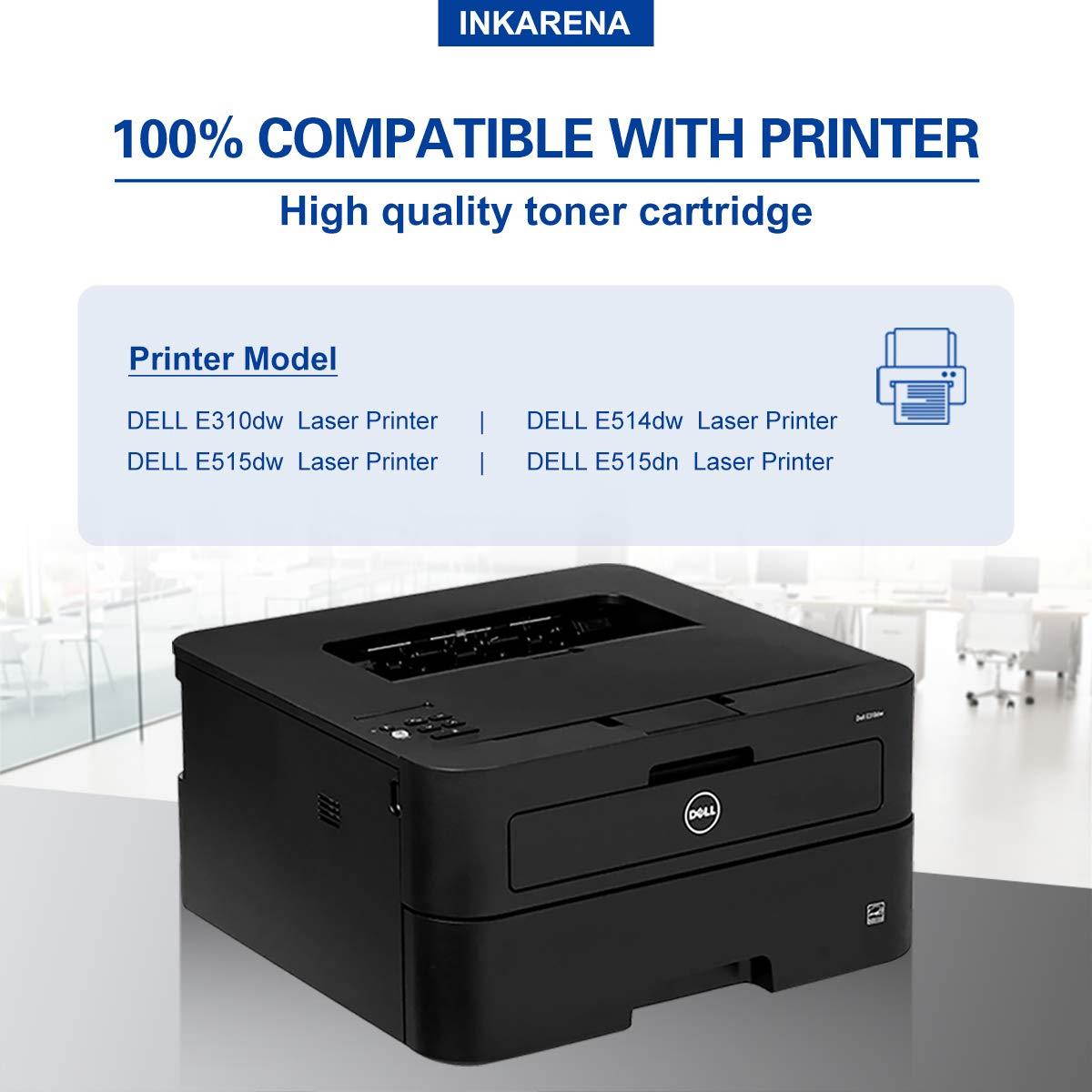 E310dw E310 E515dw E514dw Compatible Toner Cartridge Replacement for Dell E514 E515 E515dn P7RMX PVTHG 593-BBKD Printer Cartridges (2 Black High Yield 2600 Pages) by
