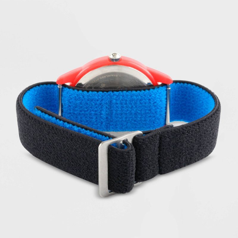 Kids' Disney Toy Story 4 Forky Plastic Time Teacher Reversible Nylon Strap Watch - Black