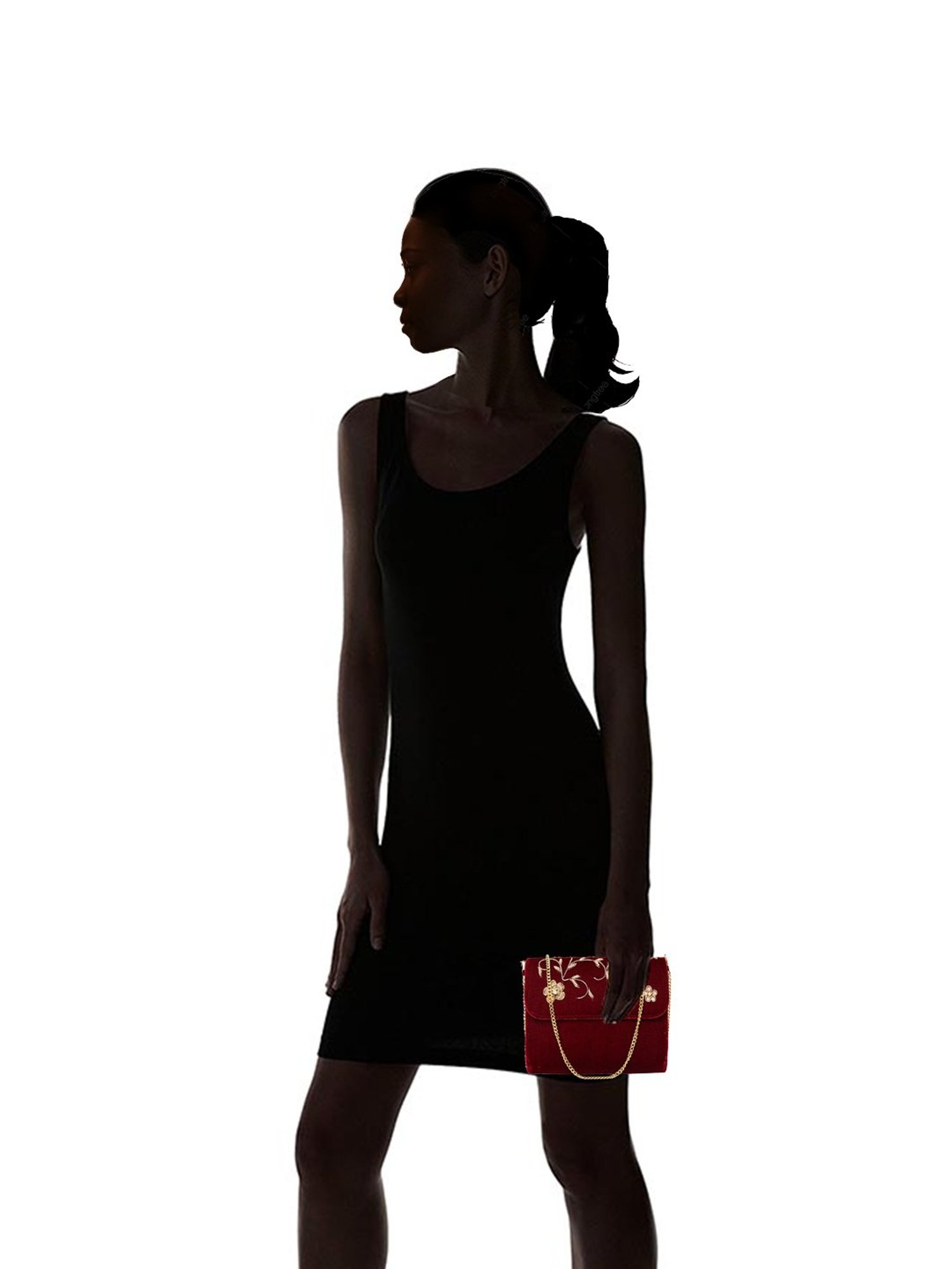 Tarini Nirula Maroon Velvet Clutch