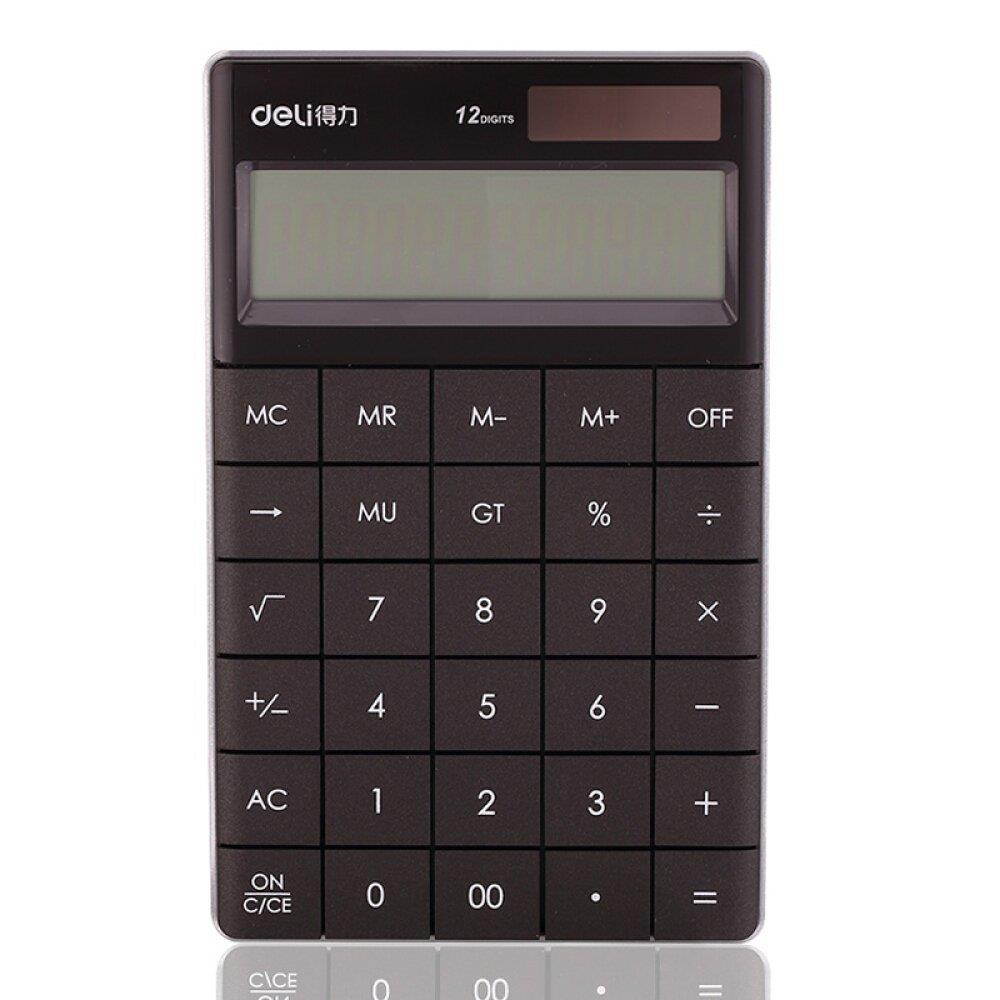 LI-GELISI NO Large, Solar and Button Dattery Dual Power Standard 12-Digit Big Display Handheld Function Desktop Calculator (Black3), 6.5 x 4 x 0.4 inches