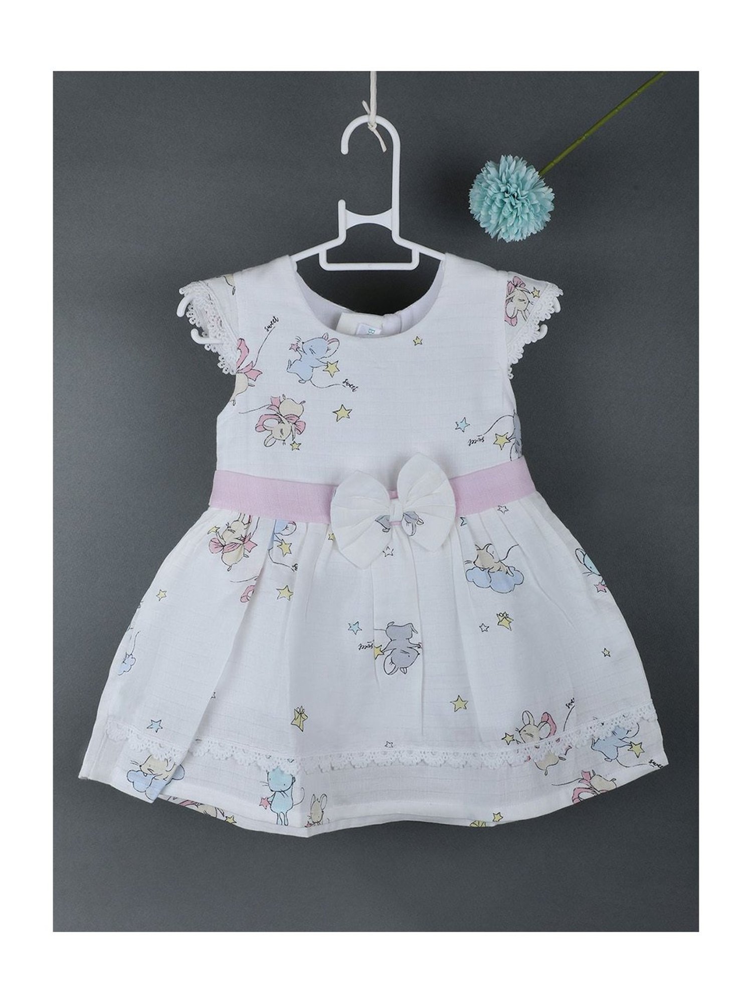 Baby Moo Kids Off-White Printed Dress