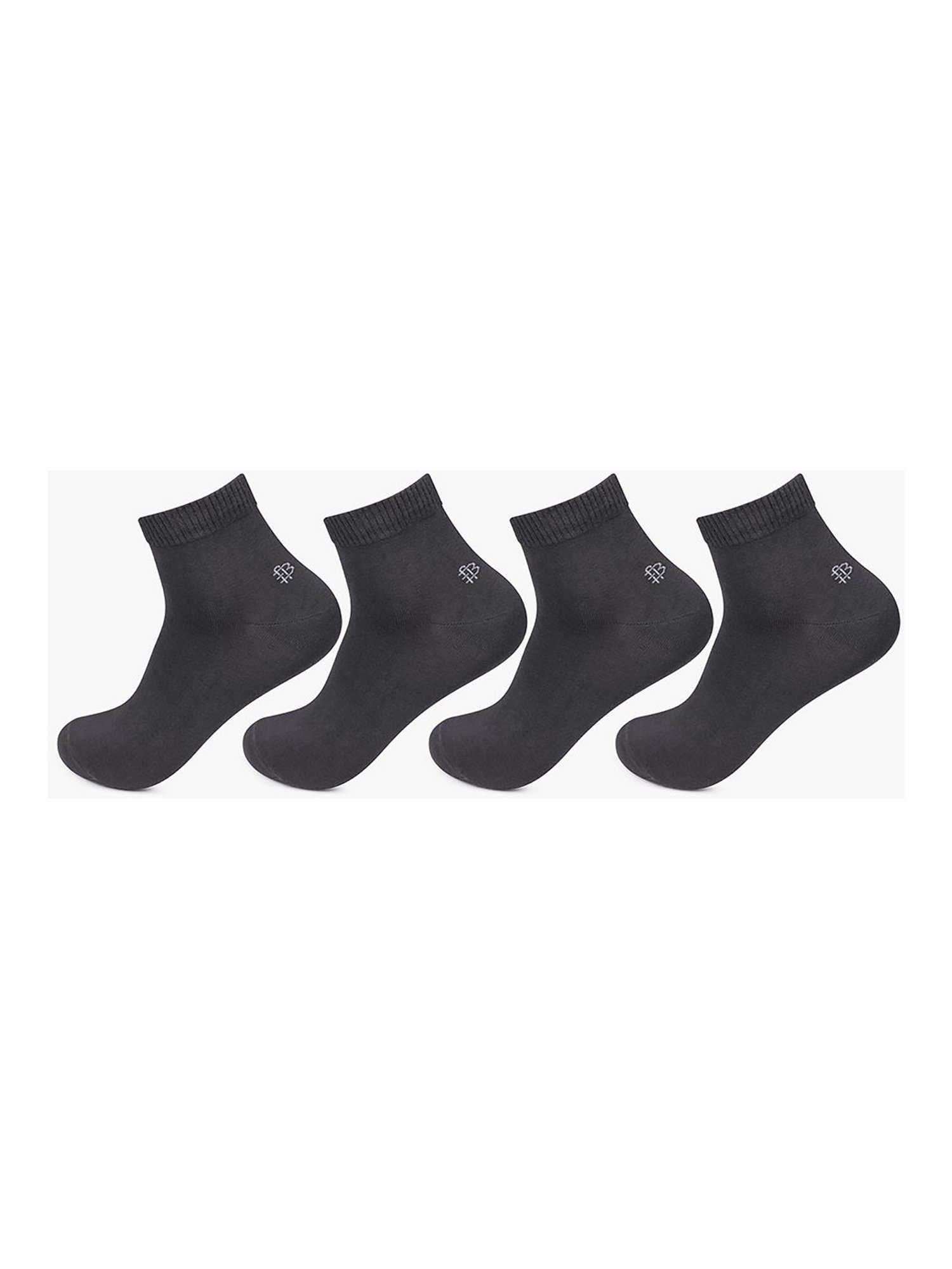 Bonjour Dark Grey Socks - Pack of 4