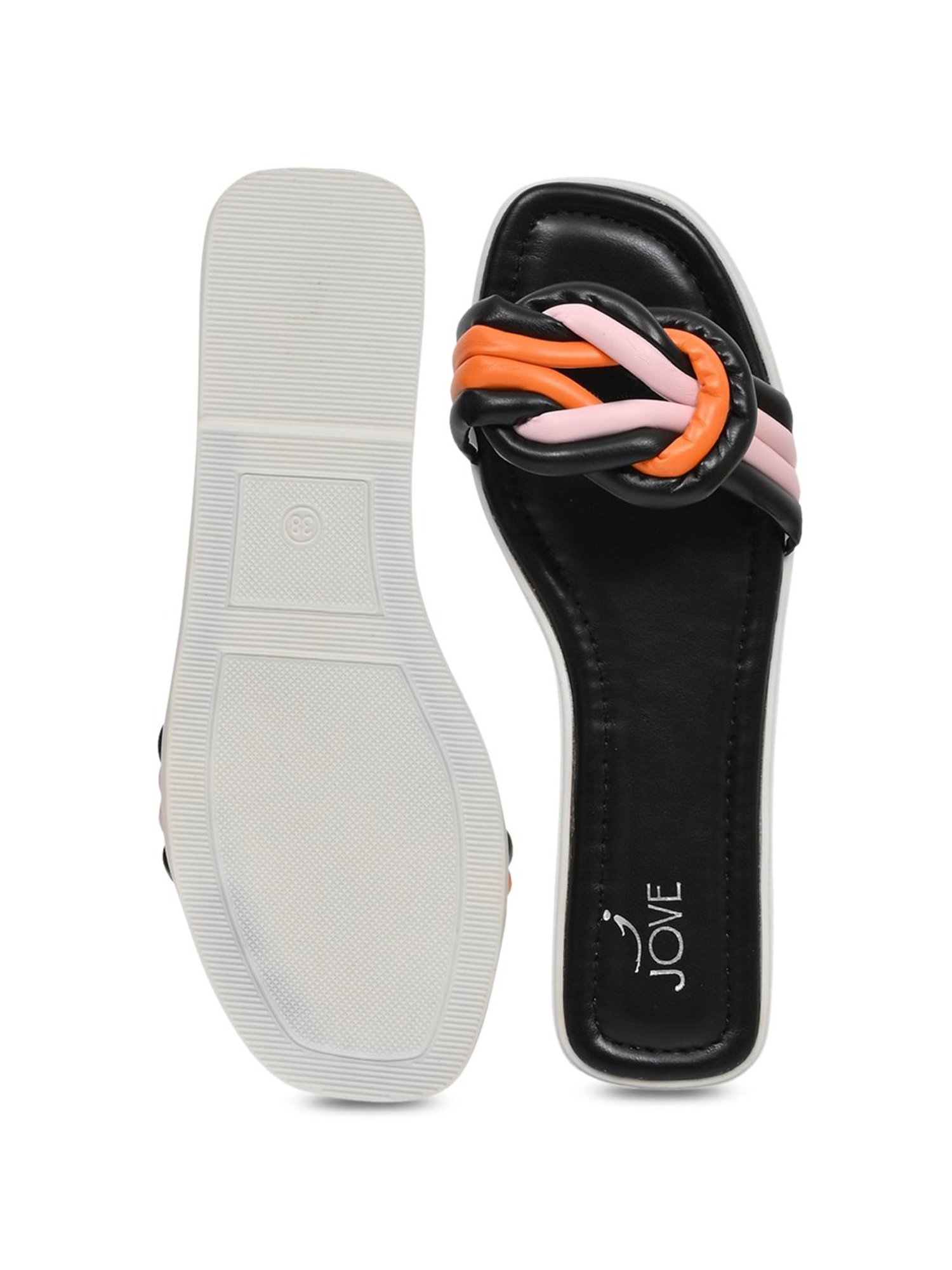 Jove Women's Black Casual Sandals