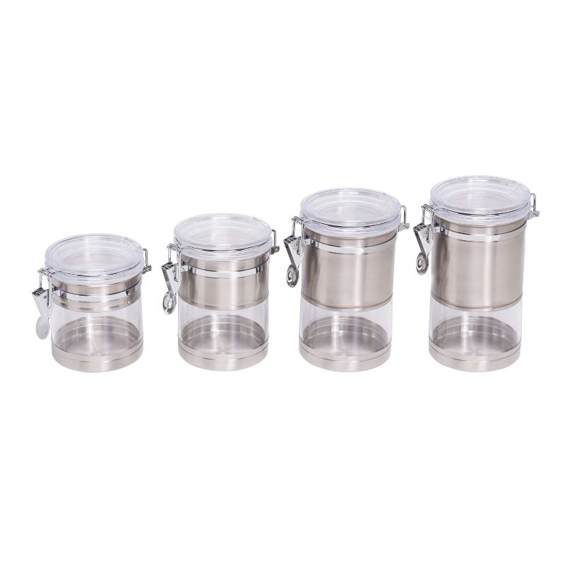 Honey-Can-Do Stainless and Acrylic Canisters - 4Pk