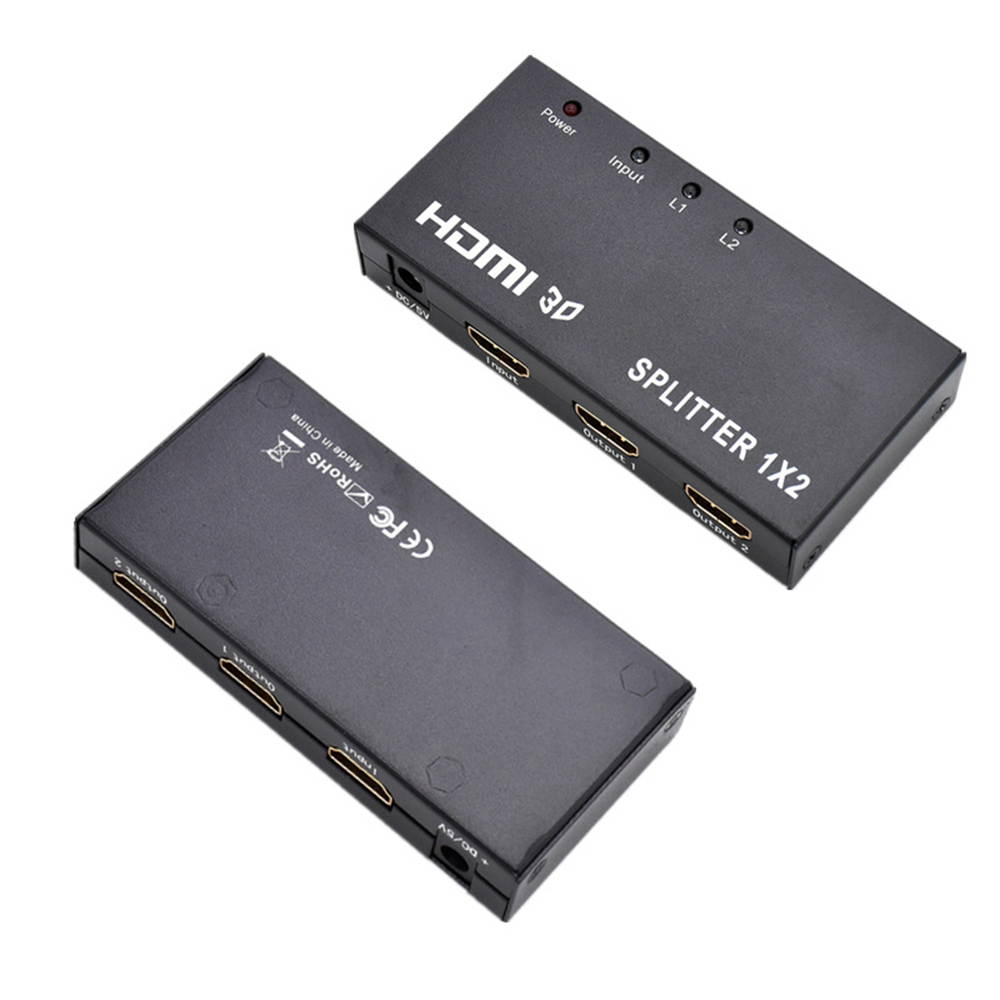 1 in 2 out HDMI Splitter HDMI 1X2 Splitter 1080P HD Quality Dual-Screen Display