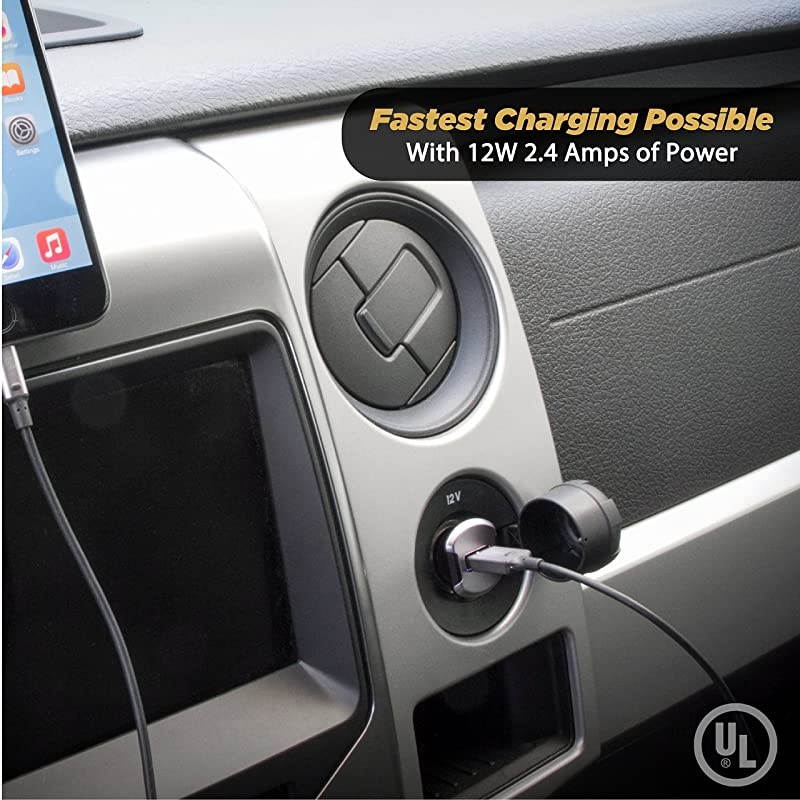 USBC121M ReVolt Universal Mobile Single Port Car Charger Black