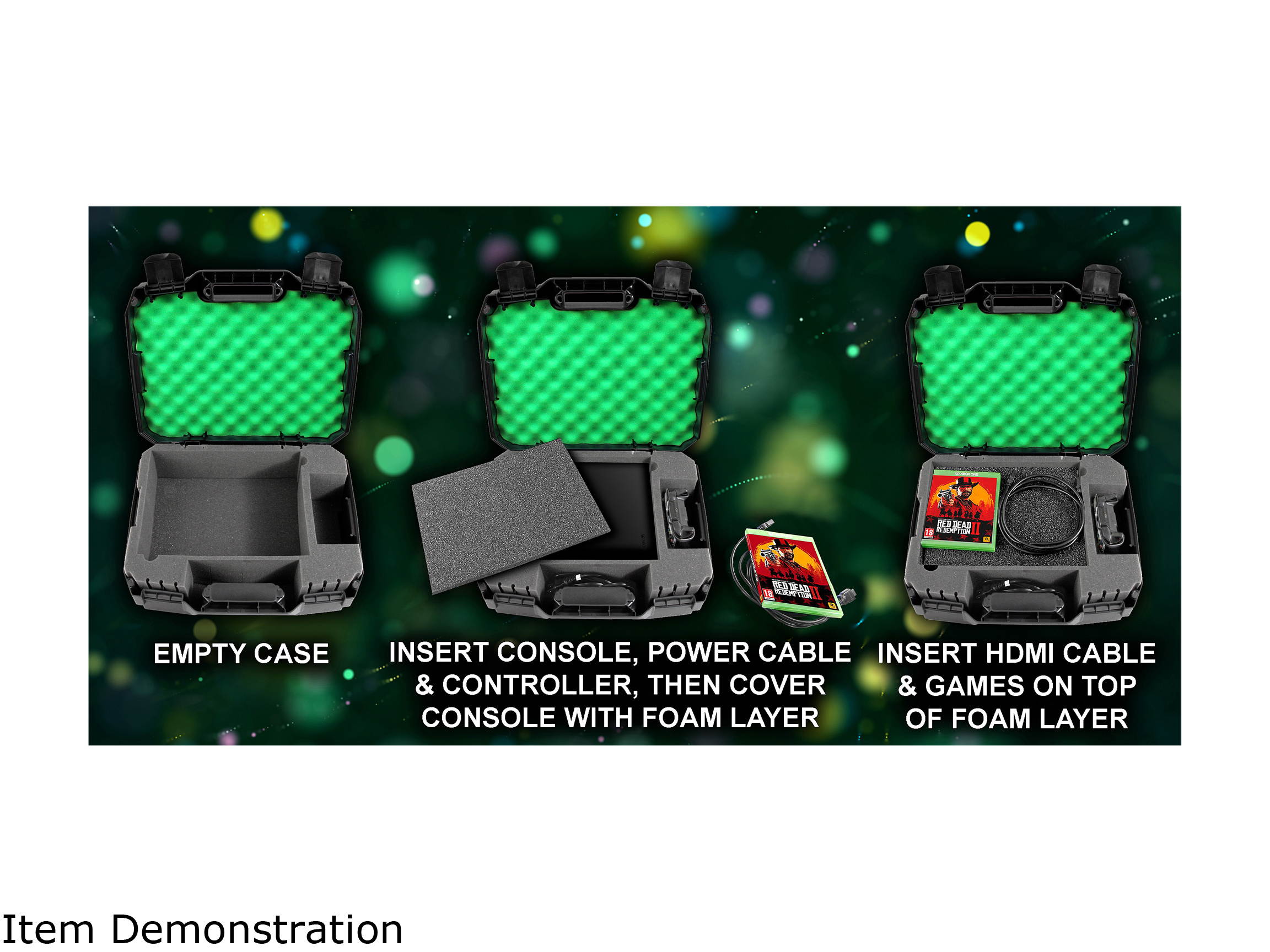 CASEMATIX Console Carrying Travel Case Custom Designed to fit Xbox One X 1TB