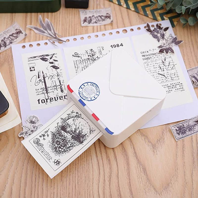 M02S Mini Bluetooth Pocket Printer- 300dpi Thermal Mobile Printer Compatible with iOS & Android for Plan Journal, Organization,Study Notes,Working Assistance, Photos Printing, Gift, White