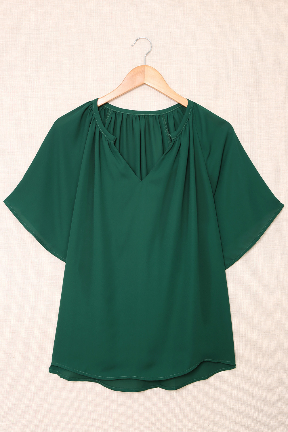 One World Apparel Jacquard Square Neck Short Sleeve Ivory Multi Floral Print Top