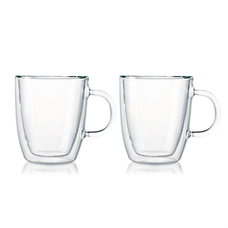Bodum Bistro 2pk 10oz Double Wall Glass Mugs