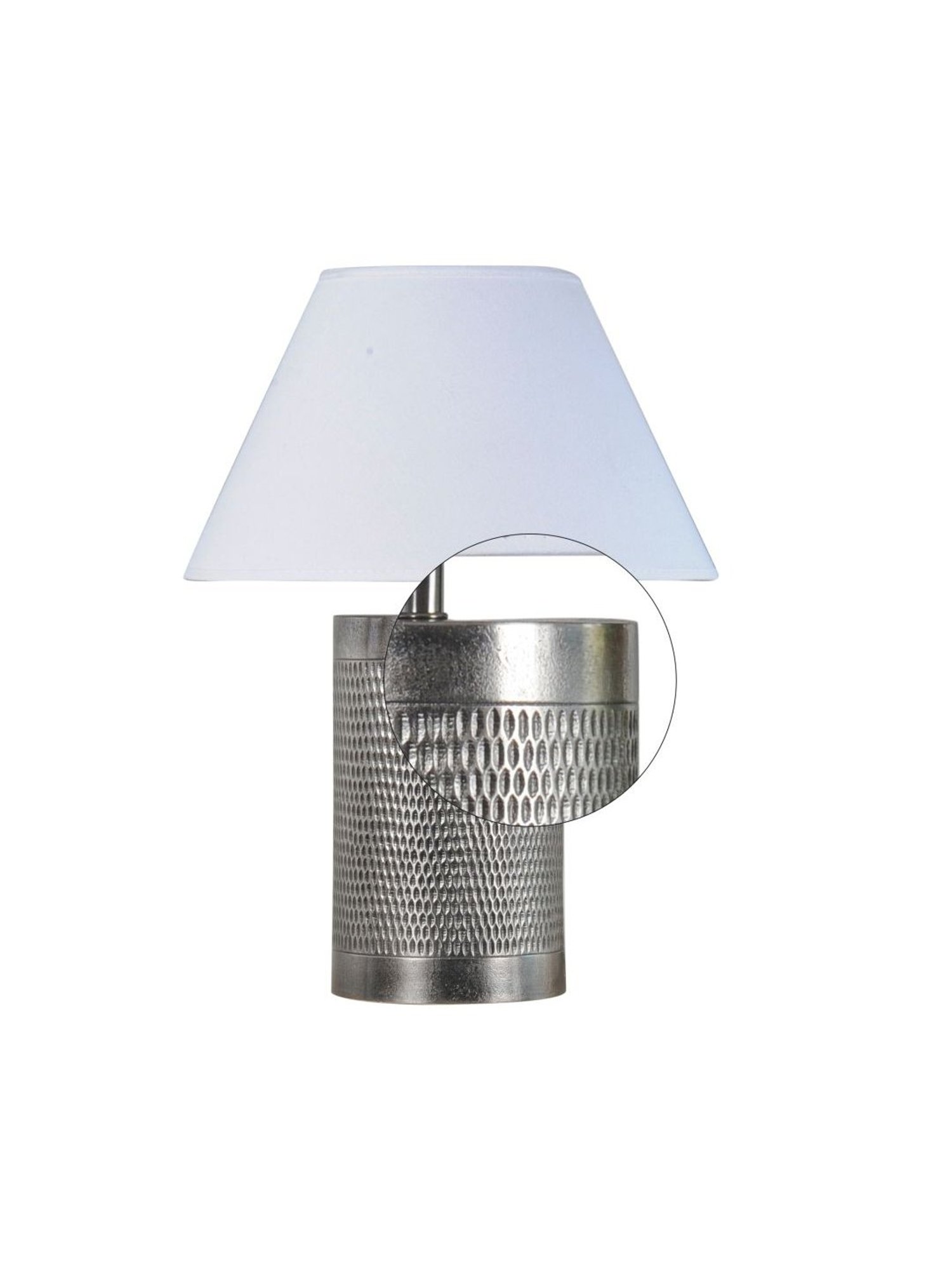 Kapoor Lamp Shades Brown & White Aluminium Ohagun Carved Table Lamp