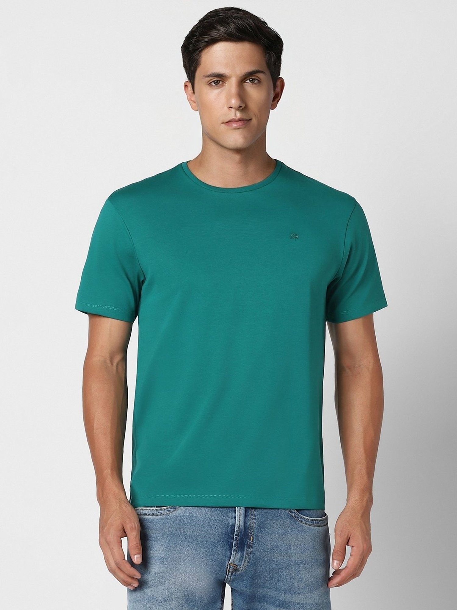 Peter England Green Regular Fit T-Shirt