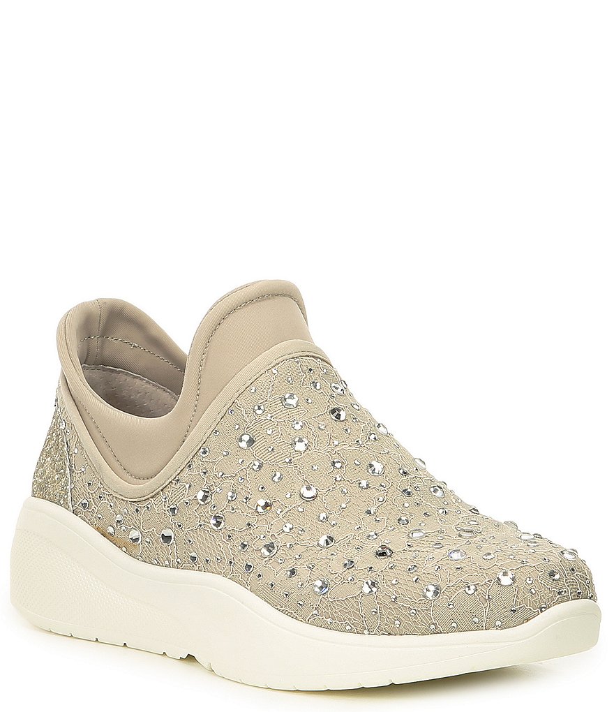 Antonio Melani Jaxtyn Hotfix Lace and Jewel Embellished Sneakers