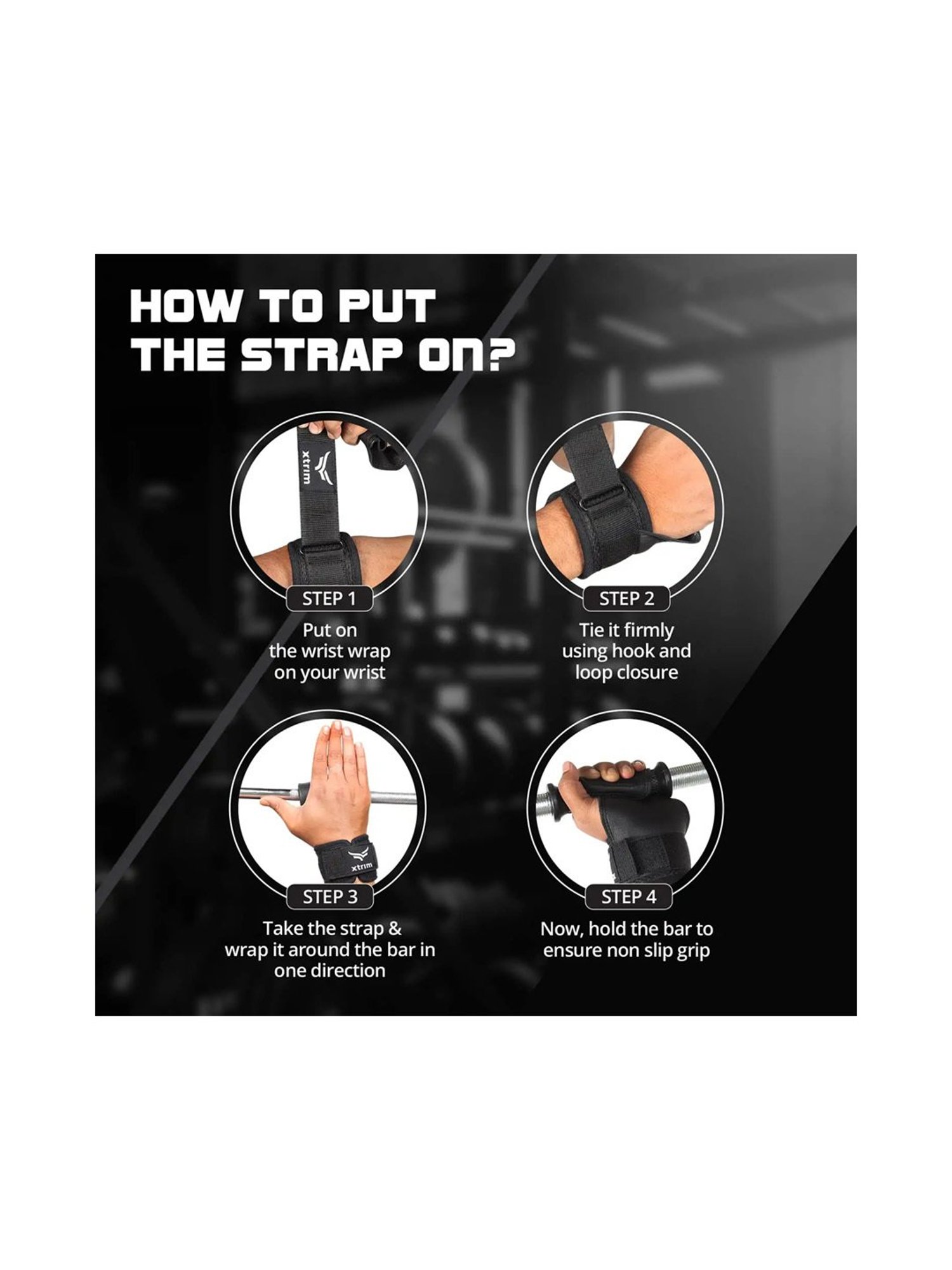 Xtrim Natural Leather Weight Lifting Grip (Black)