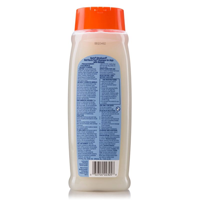 Hartz UltraGuard Rid Flea and Tick Shampoo for Dogs with Oatmeal - Rich Vanilla Fragrance - 18oz