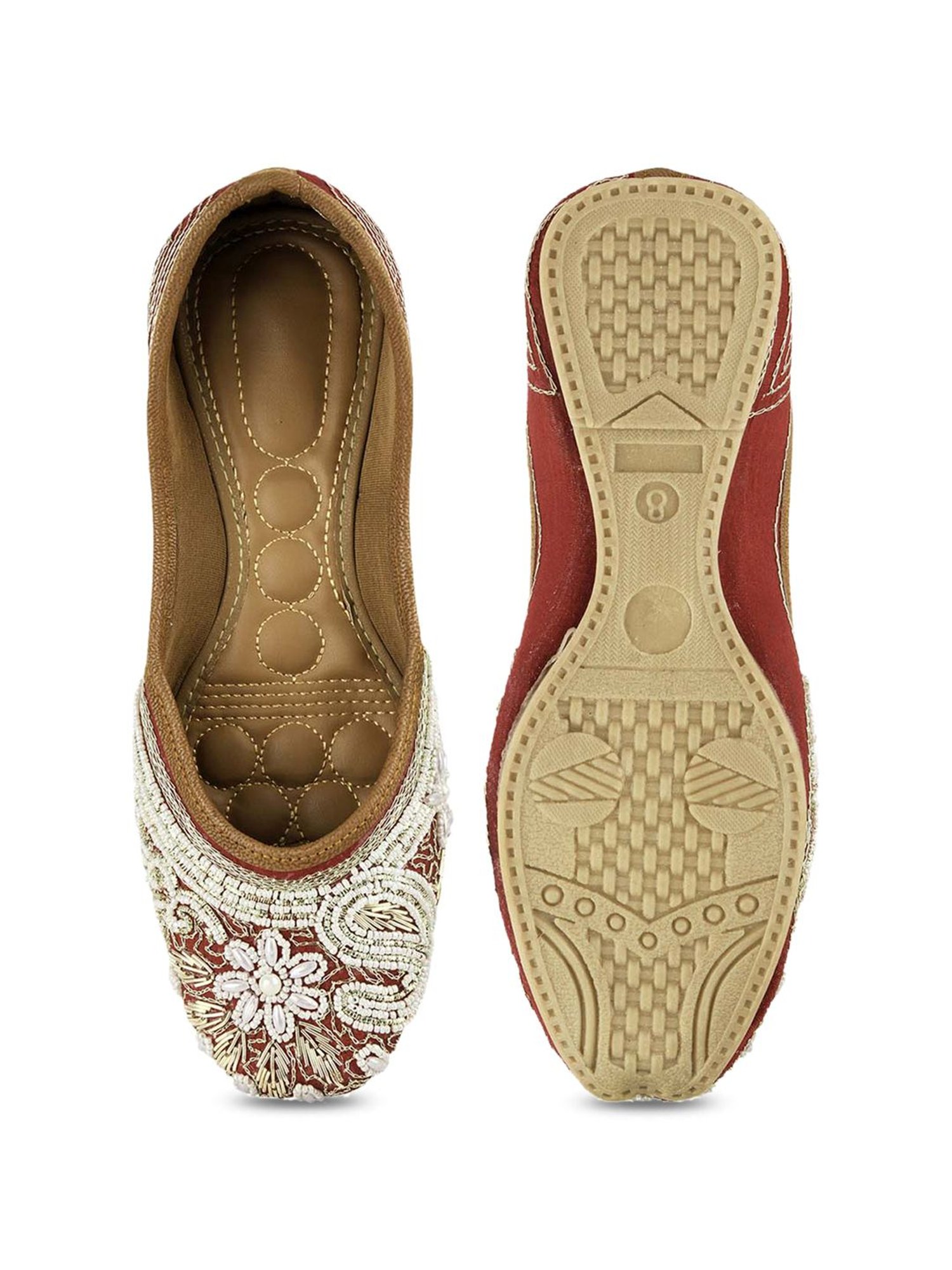 Desi Colour Women's Crimson Ethnic Juttis