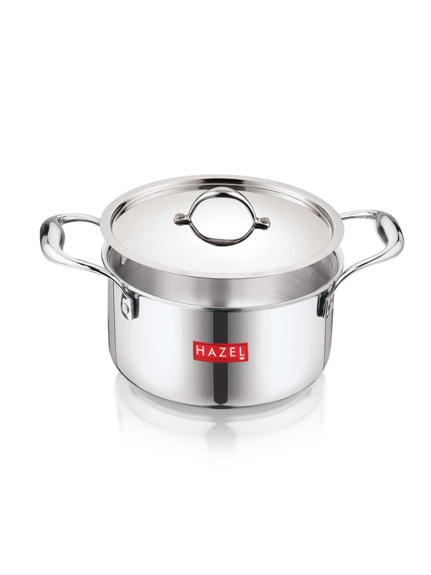 FnS Elantra Silver Stainless Steel Casserole With Lid (0.9 L)
