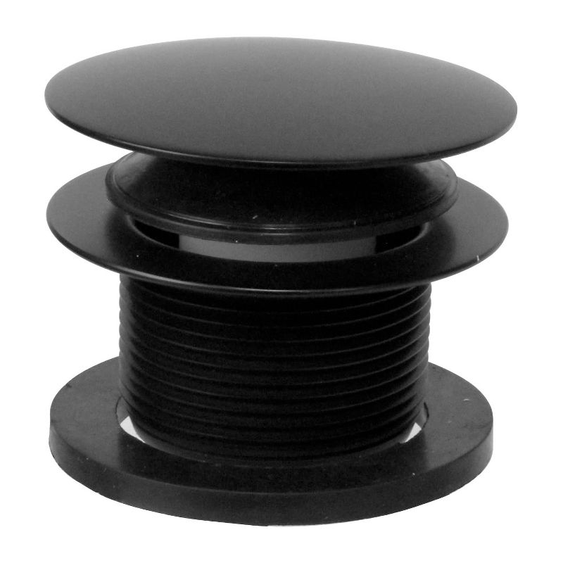 Westbrass 1.5 Inch Diameter Round Mushroom Cap Tiptoe Drain Bathtub Trim Set with Floating Faceplate, Matte Black