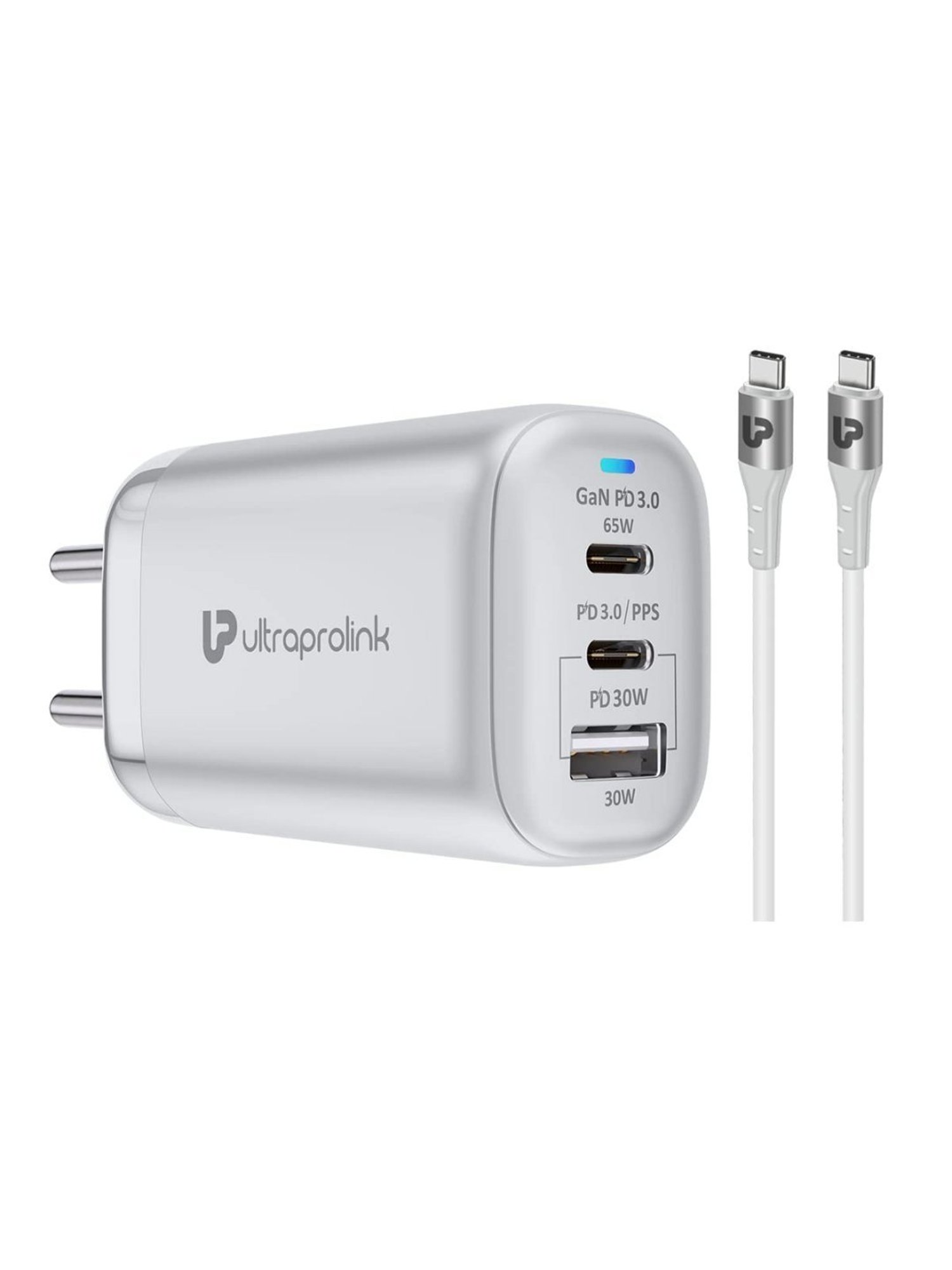 Ultraprolink UM1101W Boost PD 95W GaN Charger with 2m Cable (White)