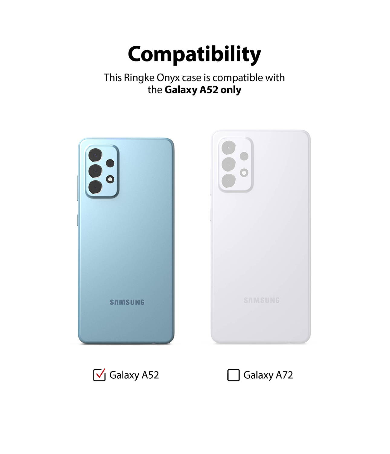 Ringke Onyx Compatible with Samsung Galaxy A52 4G, Galaxy A52 5G Case, Shockproof Rugged TPU Cover - Navy