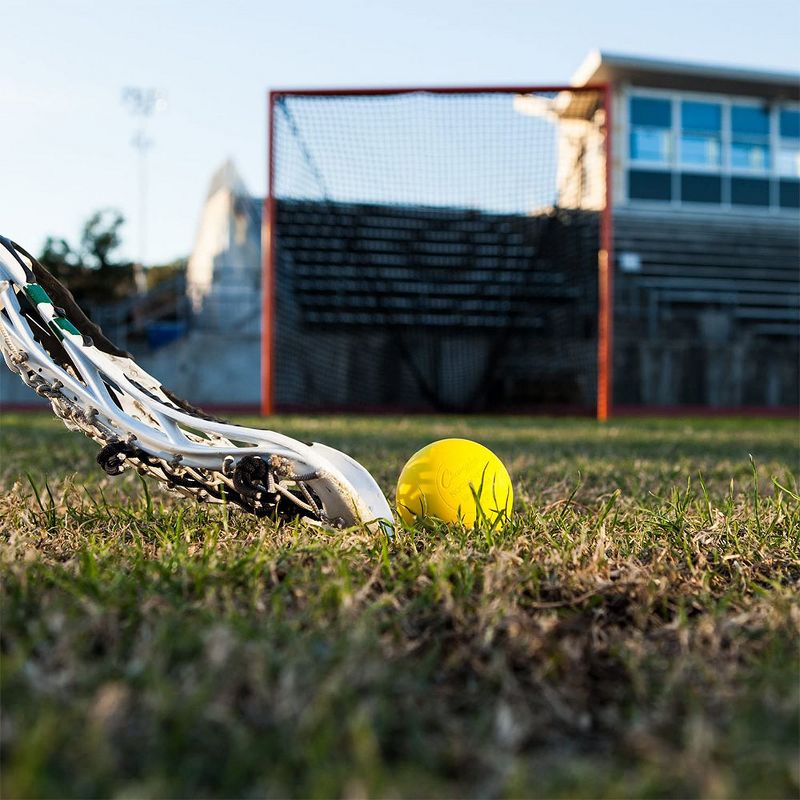 Champion Sports 12 Pack Official Size Molded Rubber Bulk Lacrosse Regulation Balls for Indoor or Outdoor Gameplay and Practice, Yellow