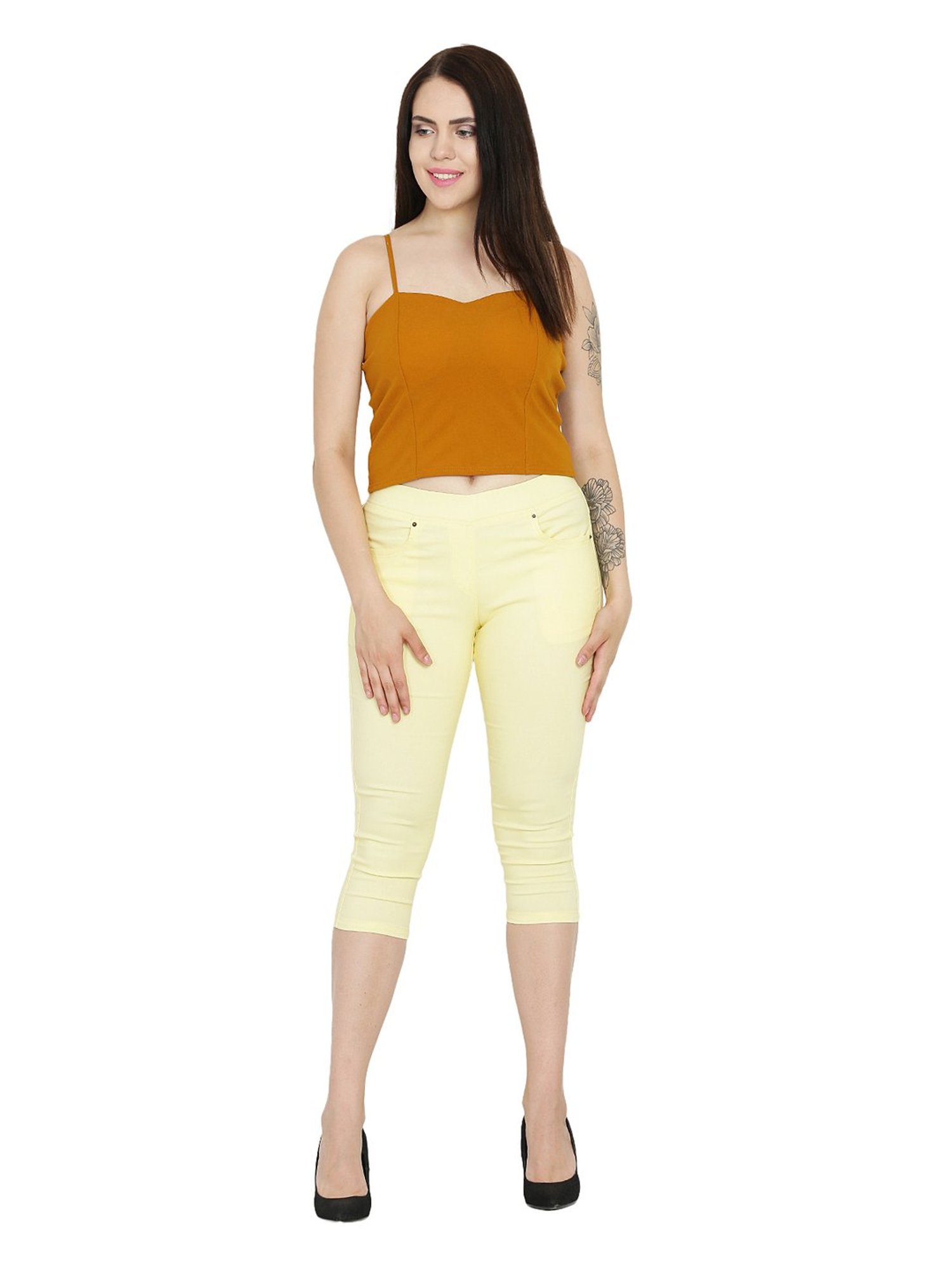 Westwood Yellow Cotton Capris