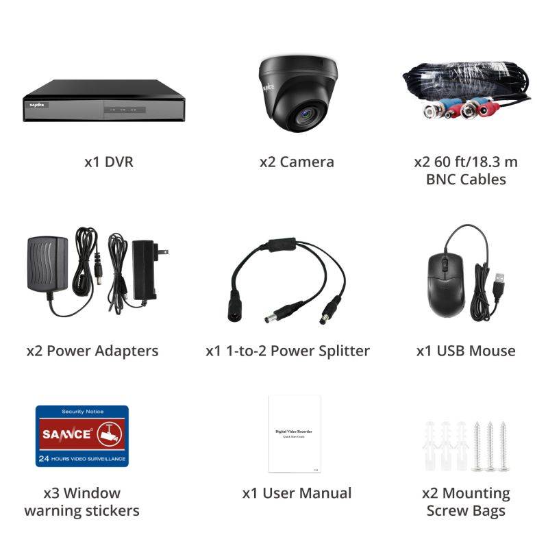 SANNCE 8CH 1080p Security Camera System 5-in-1 CCTV DVR Recorder and 4X Waterproof Wired Video Surveillance Cameras with 100 ft Night Vision, Motion Alert, Remote Access For Home