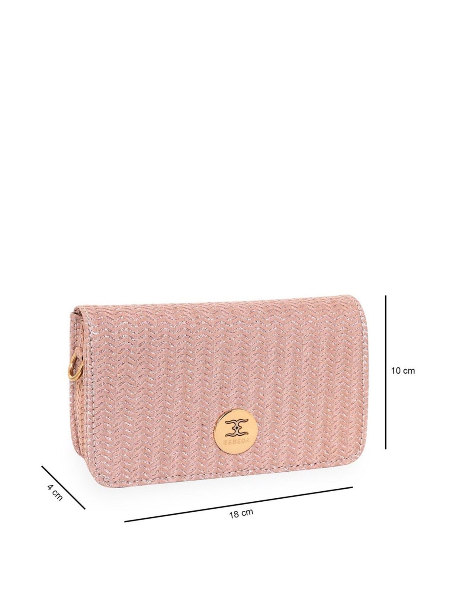 Esbeda Peach Textured Small Sling Handbag