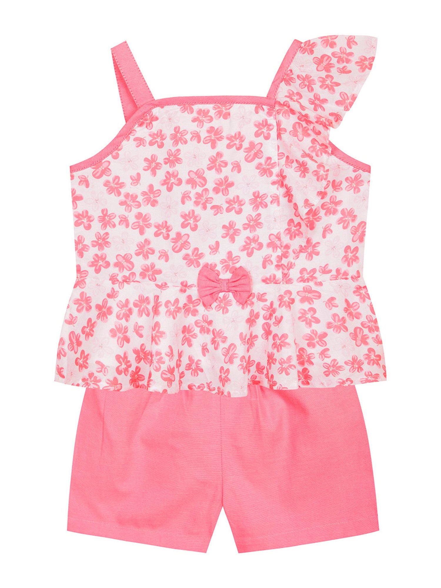 Budding Bees Kids Pink & White Floral Print Top with Shorts