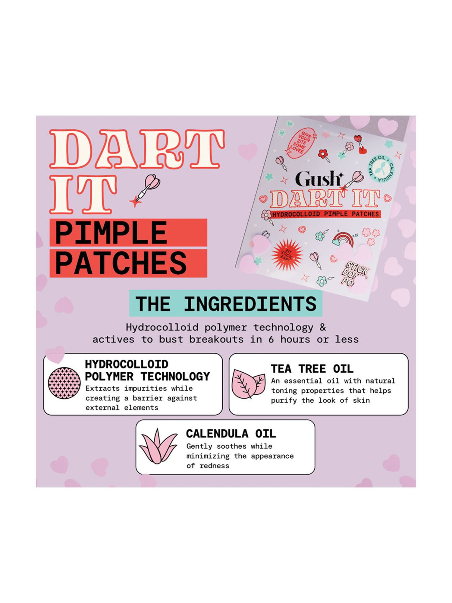 Gush Dart It Hydrocolloid Pimple Patches Combo - Mega Pack of 6