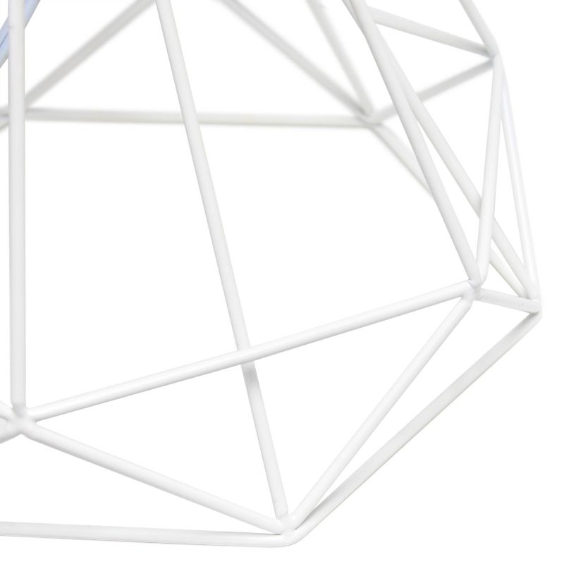 Geometric Wired Table Lamp with Fabric Shade White - Lalia Home