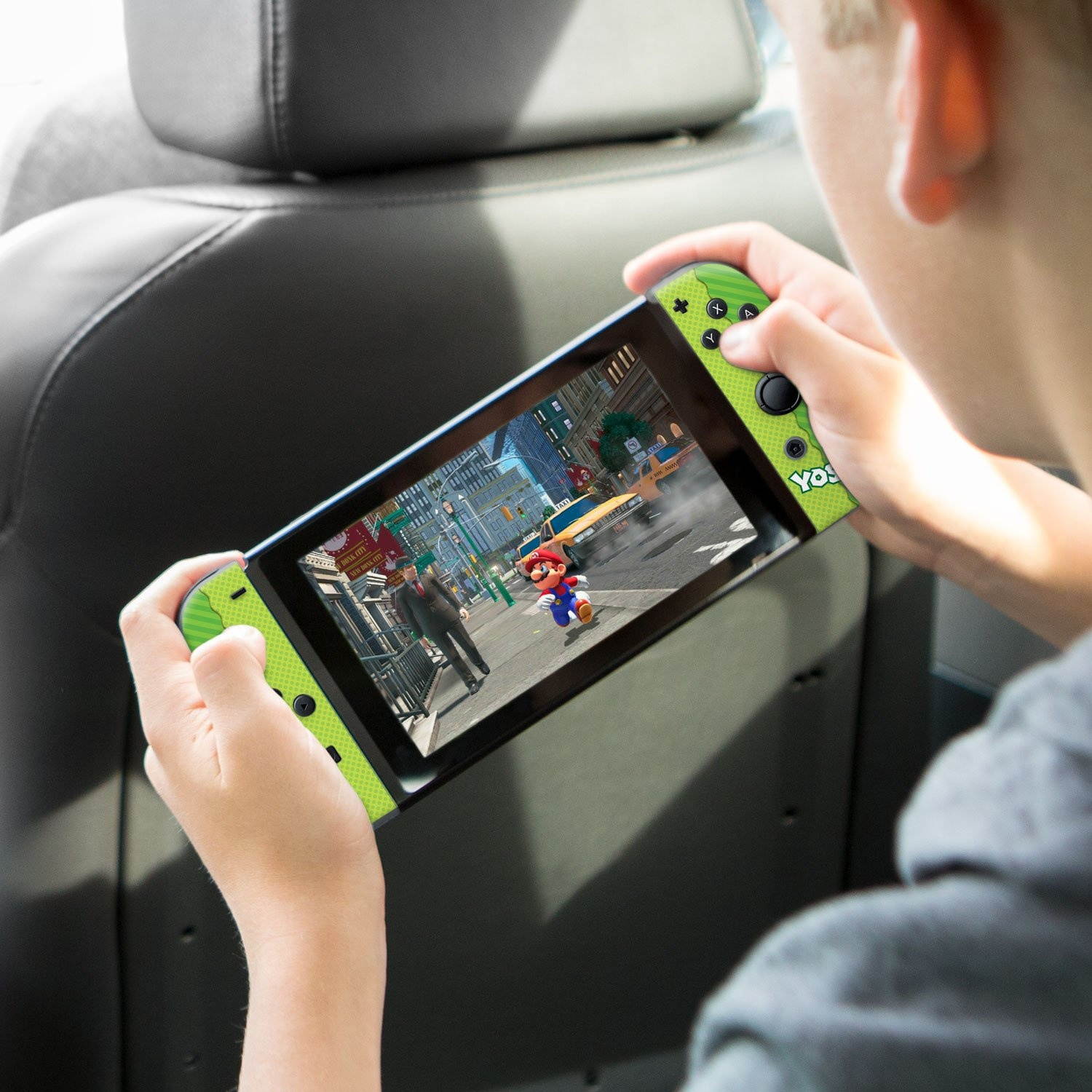 Controller Gear Nintendo Switch Skin & Screen Protector Set, Officially Licensed By Nintendo - Super Mario Evergreen "Yoshi Eggs" - Nintendo Switch