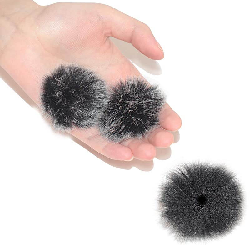 Mini Lapel Headset Microphone Windscreen Foam Cover Furries Lapel Microphone Covers Black 12 Piece