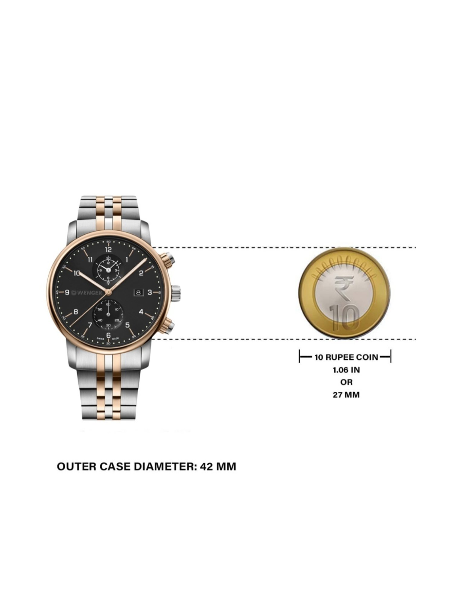 Wenger Swiss Made 01.1743.129 Urban Classic Chrono Analog Watch for Men