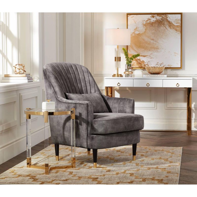 55 Downing Street Darla 19" Wide Gold and Acrylic Modern Round Accent Table