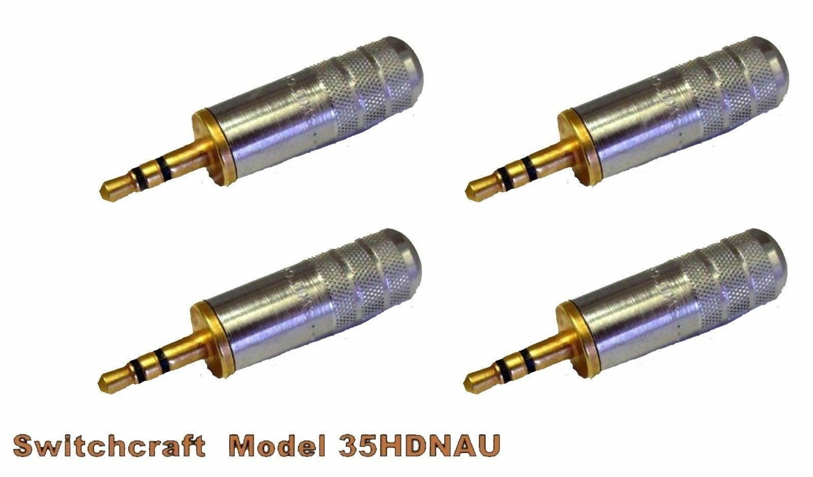 4 - Switchcraft 35HDNAU 3.5mm Stereo Plug with Nickel Handle & Gold Finger