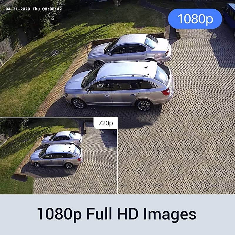 5MP Lite Security Camera System Outdoor 8 Channel H.265+ DVR and 8X1920TVL IP66 Weatherproof Home CCTV Cameras, Smart Playback, Instant Email Alert with Images, 1TB Hard Drive - E200