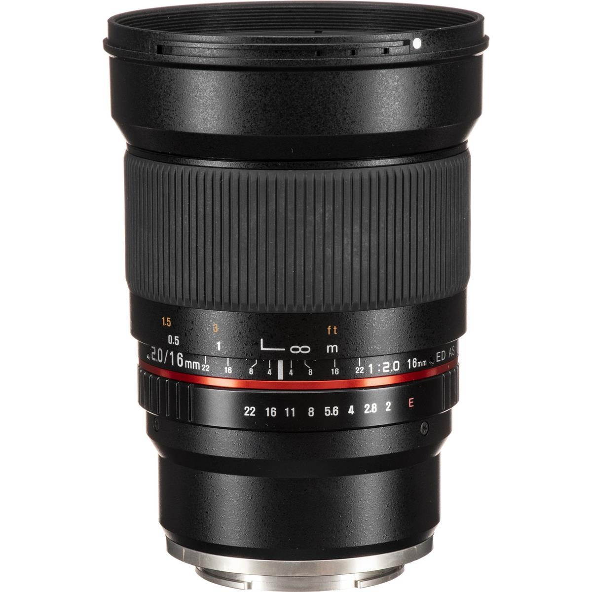 Rokinon 16mm F/2.0 ED AS UMC CS Lens for Sony E (NEX) Mount Cameras #16M-E