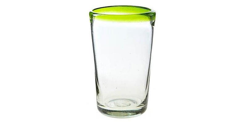 Amici Home Authentic Mexican Handmade Baja Hiball Glass, 19oz, Assorted Set of 4