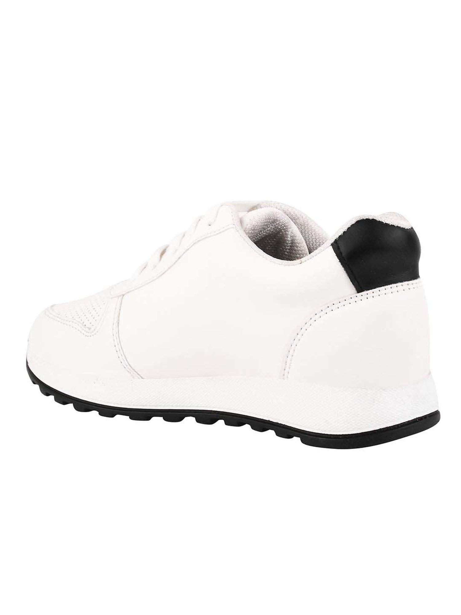 Shoetopia Kids White & Red Casual Sneakers