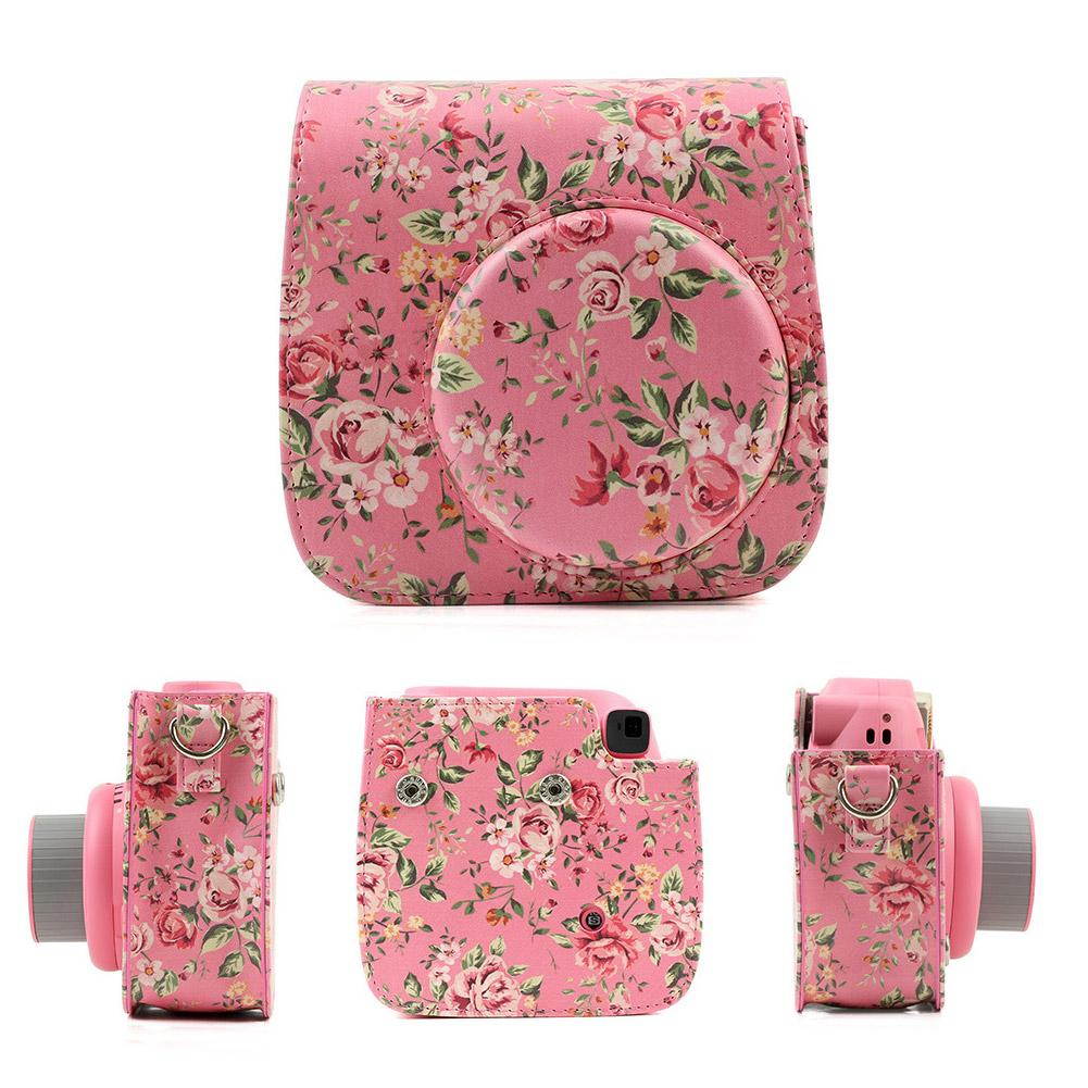 Blue Rose Protective Camera Case Bag Compatible for Fujifilm Instax Mini 8+/ 8/9 Instant Camera Bag with Adjustable Strap