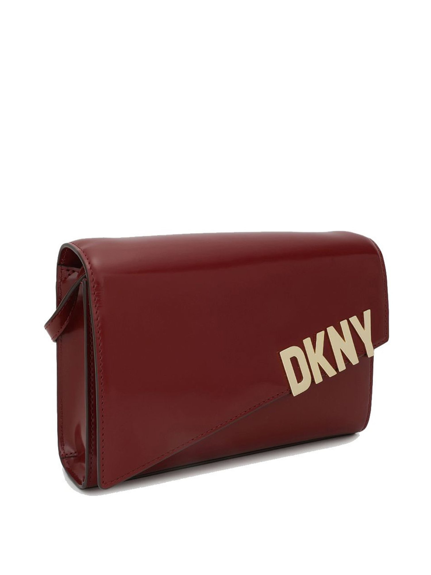 Dkny Red Leather Solid Sling Handbag