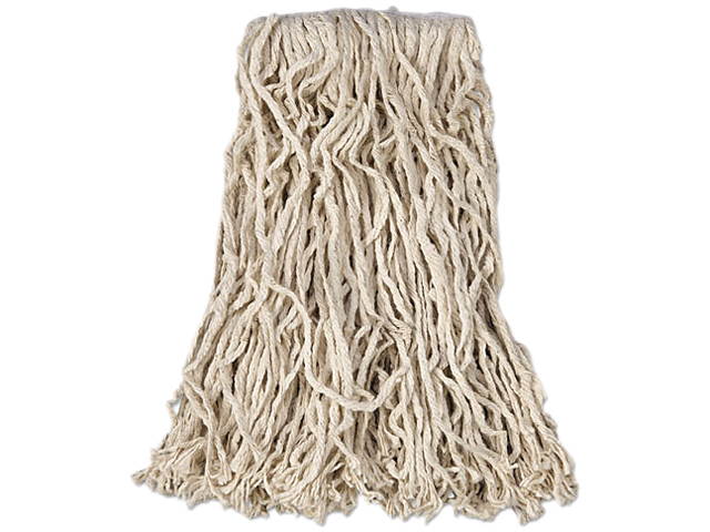 Rubbermaid V116 Commercial Non-Launderable Economy Cut-End Cotton Wet Mop Heads, 16oz, 1" Band, White - 1 Carton (12 pcs)